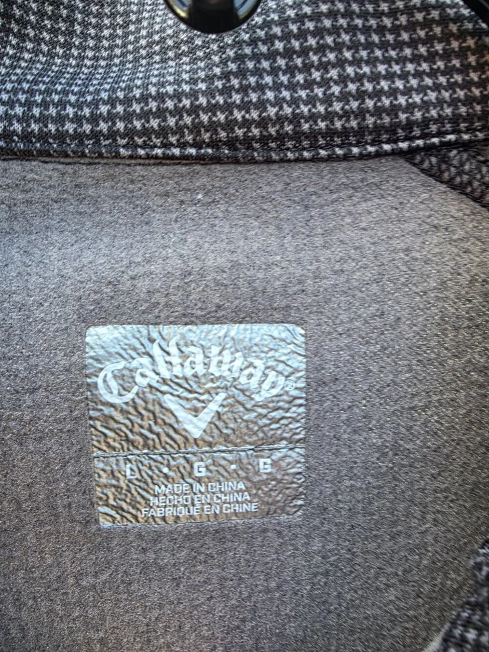 Callaway Golf Men's Quarter-Zip Textured Grid Performance Pullover Fleece Jacket
